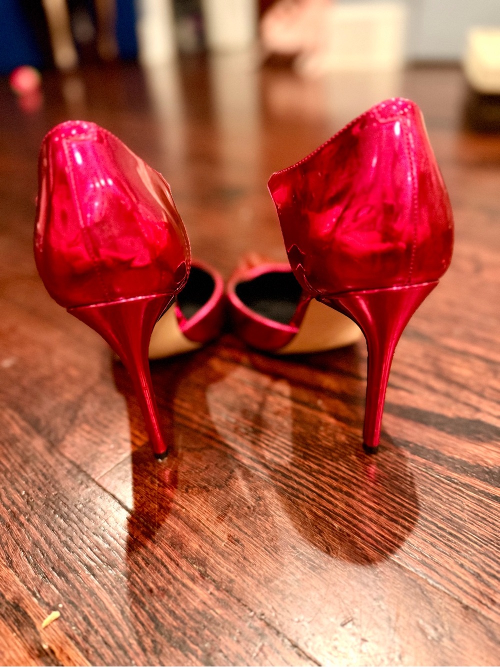 Nine West Shiny Hot Pink Heels - Picture 3 of 4